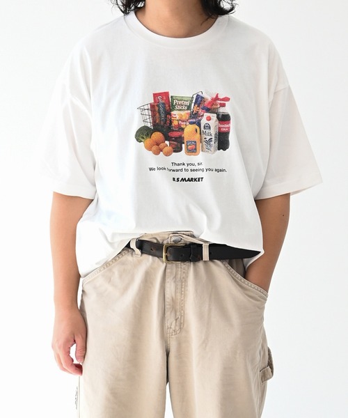 BOOSTOCK(ブーストック)の「ブーストック B/S MARKET Tシャツ(Tシャツ/カットソー・レディース・ホワイト/ブラック・XXXL/F)」の12枚目の写真