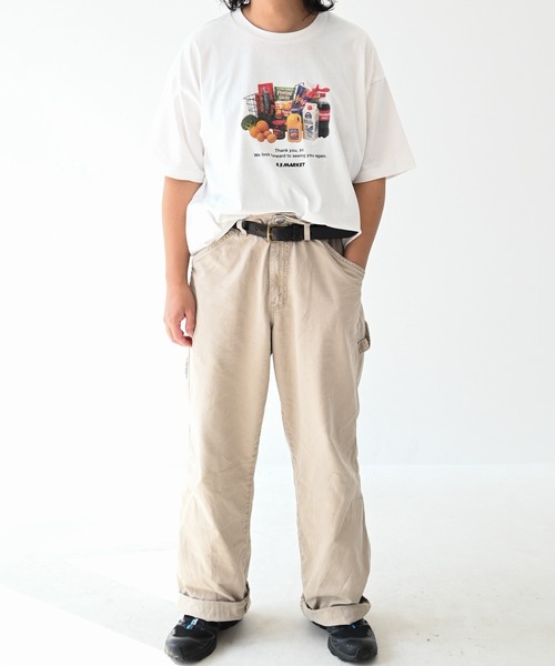 BOOSTOCK(ブーストック)の「ブーストック B/S MARKET Tシャツ(Tシャツ/カットソー・レディース・ホワイト/ブラック・XXXL/F)」の9枚目の写真