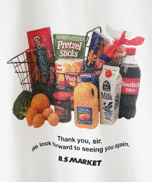 BOOSTOCK(ブーストック)の「ブーストック B/S MARKET Tシャツ(Tシャツ/カットソー・レディース・ホワイト/ブラック・XXXL/F)」の5枚目の写真