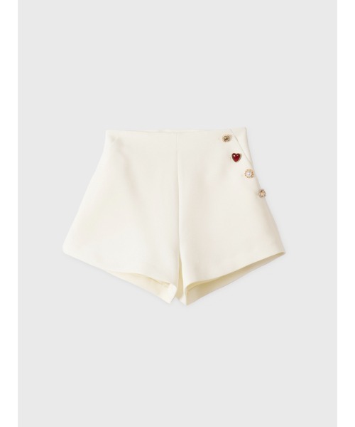 EIMY ISTOIRE（エイミーイストワール）の「【PRE ORDER】ハートビジューボタンショートパンツ（その他パンツ・レディース・ライトベージュ/ブラック/オフホワイト・38/36）」の2枚目の写真