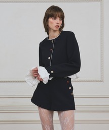 EIMY ISTOIRE | 【PRE ORDER】ハートビジューボタンショートパンツ(その他パンツ)