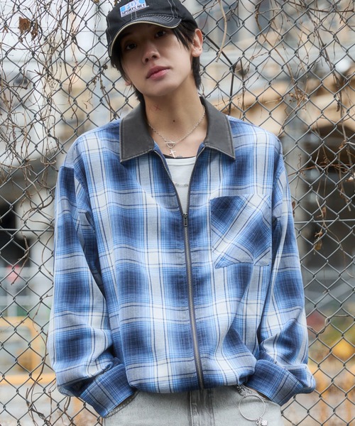 セール】WEGO/【26年春夏新作】オンブレチェックシャツジャケット