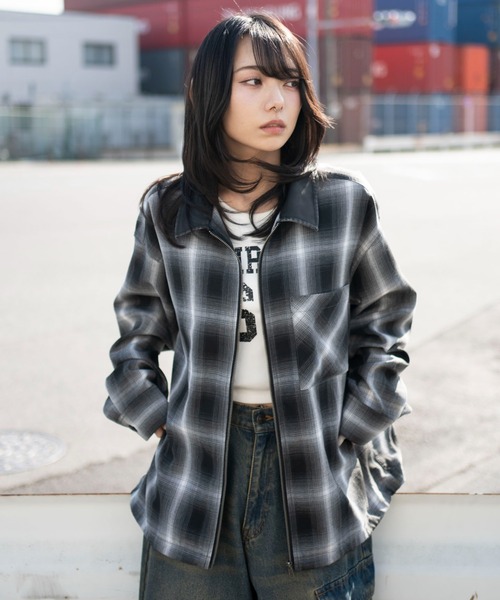 WEGO（ウィゴー）の「WEGO/【26年春夏新作】オンブレチェックシャツジャケット（シャツ/ブラウス・メンズ・ブルー系その他2/ブラック系その他2・MEDIUM/LARGE）」の18枚目の写真