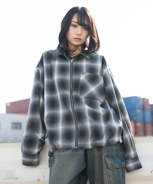 WEGO（ウィゴー）の「WEGO/【26年春夏新作】オンブレチェックシャツジャケット（シャツ/ブラウス・メンズ・ブルー系その他2/ブラック系その他2・MEDIUM/LARGE）」の20枚目の写真