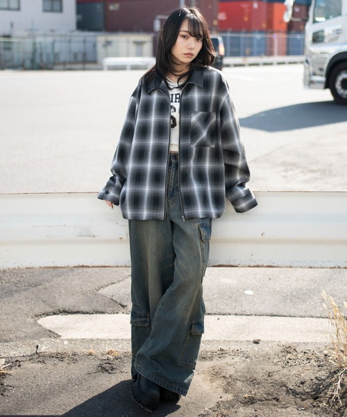 WEGO（ウィゴー）の「WEGO/【26年春夏新作】オンブレチェックシャツジャケット（シャツ/ブラウス・メンズ・ブルー系その他2/ブラック系その他2・MEDIUM/LARGE）」の22枚目の写真