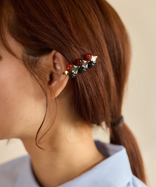 mysty woman(ミスティウーマン)の「トリプルハートクリップ 667550(バレッタ/ヘアクリップ・レディース・オフホワイト/ブラウン/ブルー系その他・FREE)」の3枚目の写真