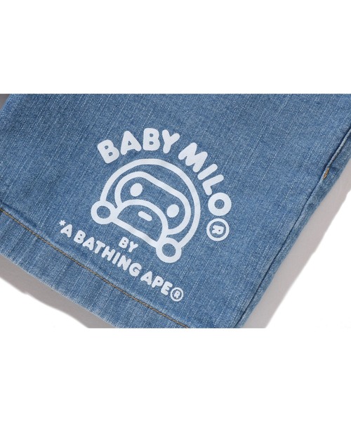 A BATHING APE(アベイシングエイプ)の「BABY MILO 10 OZ DENIM SHORTS(デニムパンツ・キッズ・ライトインディゴブルー・100/110/140)」の3枚目の写真