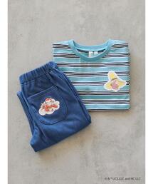 Samansa Mos2 Lagom | 【おさるのジョージ】ワッペン付きボーダーロンT(Tシャツ/カットソー)