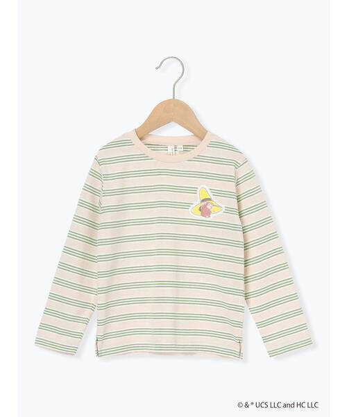 Samansa Mos2 Lagom(サマンサモスモスラーゴム)の「【おさるのジョージ】ワッペン付きボーダーロンT(Tシャツ/カットソー・キッズ・ブルー/ベージュ・95/120/110/100/130)」の6枚目の写真
