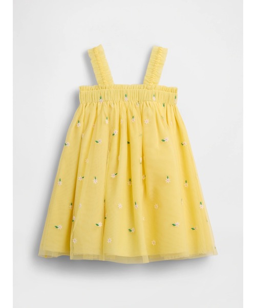 GAP(ギャップ)の「刺しゅう デイジー チュールワンピース (幼児・ベビー)(ワンピース・キッズ・イエロー・70cm/80cm/90cm/95cm/100cm/105cm/110cm)」の1枚目の写真