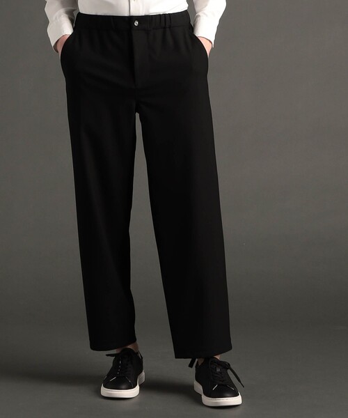 MONSIEUR NICOLE（ムッシュニコル）の「メランジストレッチ ワイドトラックパンツ（その他パンツ・メンズ・ライトグレー/ブラック・L/M/XL）」の2枚目の写真