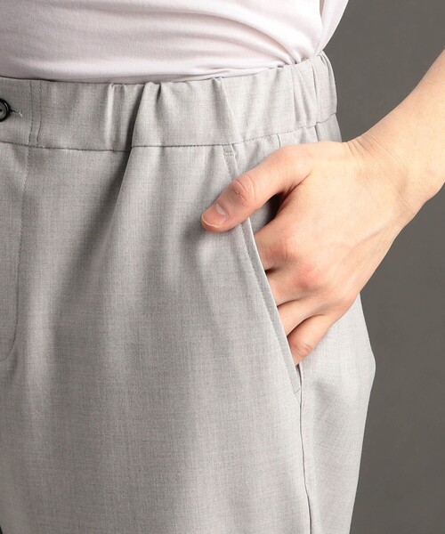 MONSIEUR NICOLE（ムッシュニコル）の「メランジストレッチ ワイドトラックパンツ（その他パンツ・メンズ・ライトグレー/ブラック・L/M/XL）」の3枚目の写真