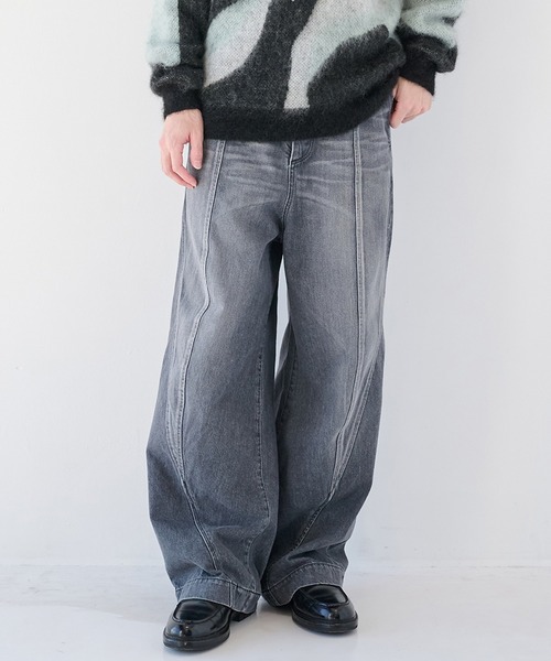 SHAREEF（シャリーフ）の「【SHAREEF】デニムパンツ（デニムパンツ・メンズ・ブラック/インディゴブルー・1/2）」の2枚目の写真