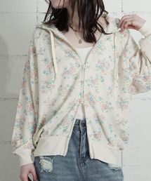 JEMORGAN | "04"≪JEMORGAN≫ワッフル 花柄 ジップパーカー(パーカー)