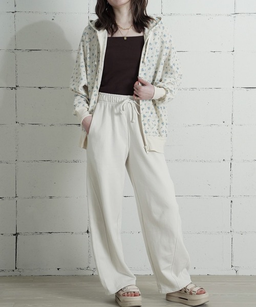 JEMORGAN(ジェーイーモーガン)の「"04"≪JEMORGAN≫ワッフル 花柄 ジップパーカー(パーカー・レディース・ピンク系2/ピンク系1/ライラック系1/パープル系1/ブルー系1・FREE)」の6枚目の写真