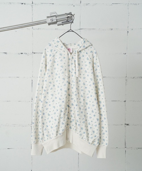 JEMORGAN(ジェーイーモーガン)の「"04"≪JEMORGAN≫ワッフル 花柄 ジップパーカー(パーカー・レディース・ピンク系2/ピンク系1/ライラック系1/パープル系1/ブルー系1・FREE)」の16枚目の写真