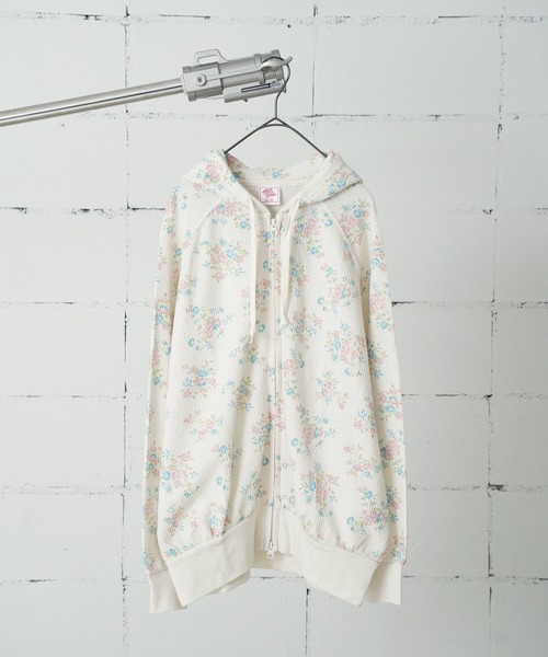 JEMORGAN(ジェーイーモーガン)の「"04"≪JEMORGAN≫ワッフル 花柄 ジップパーカー(パーカー・レディース・ピンク系2/ピンク系1/ライラック系1/パープル系1/ブルー系1・FREE)」の21枚目の写真