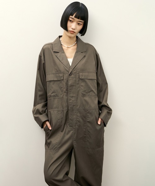 Le Minor（ルミノア）の「【Le Minor for ADAM ET ROPE'】別注 COMBINAISON AR（サロペット/オーバーオール・レディース・ネイビー/ブラウン・FREE）」の7枚目の写真