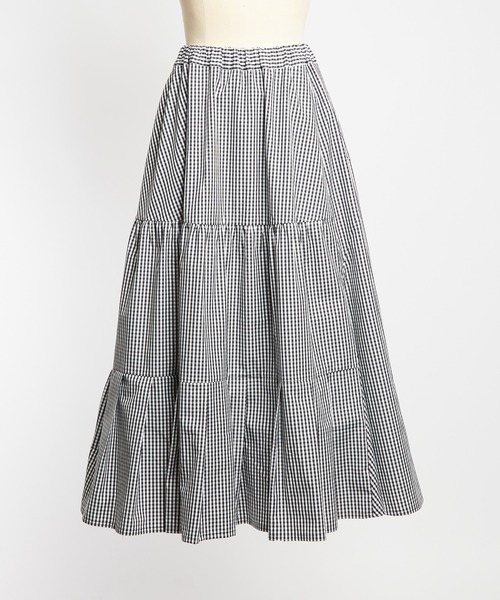 gomme(ゴム)の「ミックススカート(スカート・レディース・ブラック/ホワイト×ブラック・MEDIUM)」の16枚目の写真