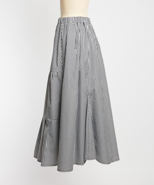 gomme(ゴム)の「ミックススカート(スカート・レディース・ブラック/ホワイト×ブラック・MEDIUM)」の17枚目の写真