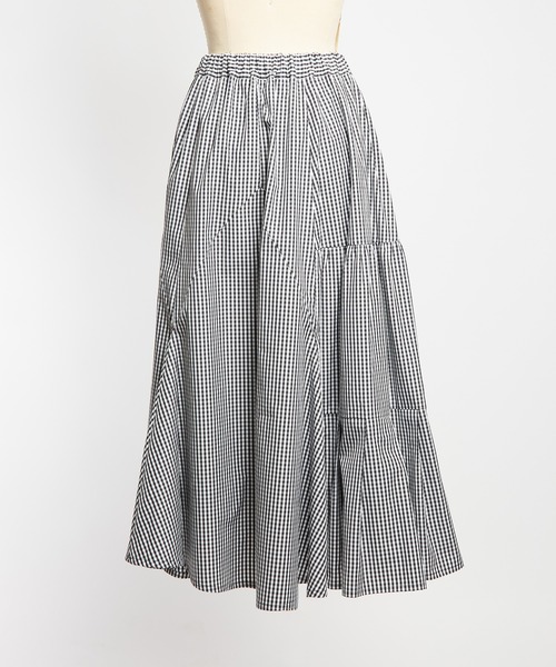 gomme(ゴム)の「ミックススカート(スカート・レディース・ブラック/ホワイト×ブラック・MEDIUM)」の18枚目の写真
