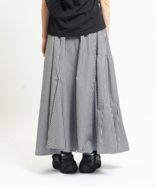 gomme(ゴム)の「ミックススカート(スカート・レディース・ブラック/ホワイト×ブラック・MEDIUM)」の14枚目の写真