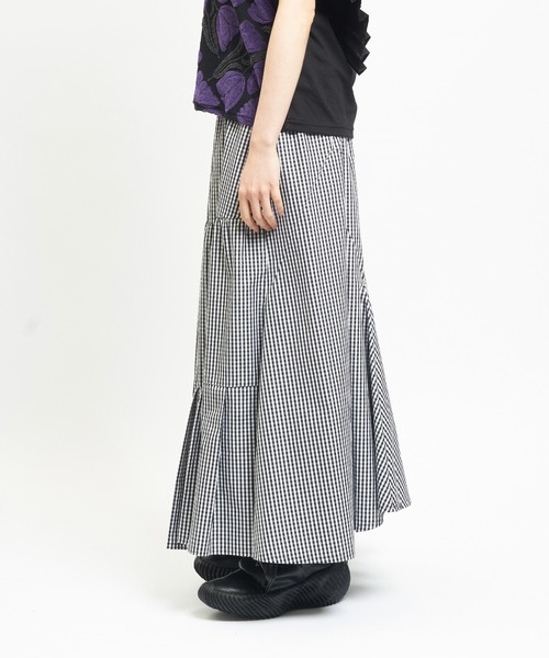 gomme(ゴム)の「ミックススカート(スカート・レディース・ブラック/ホワイト×ブラック・MEDIUM)」の15枚目の写真