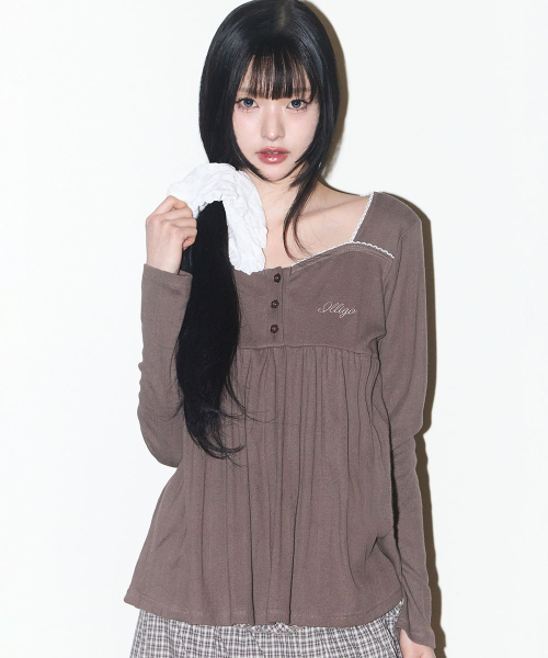 ILLIGO(イリゴ)の「フレアシャーリングロングスリーブブラウン(Tシャツ/カットソー・レディース・その他・OS)」の1枚目の写真