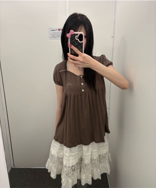 ILLIGO(イリゴ)の「フレアシャーリングロングスリーブブラウン(Tシャツ/カットソー・レディース・その他・OS)」の6枚目の写真