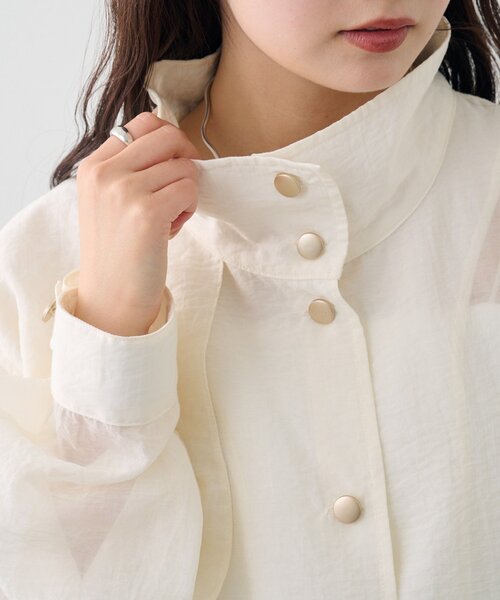 mystic（ミスティック）の「シアートレンチブルゾン（ブルゾン・レディース・アイボリー/ブラック/ブラック系その他2・FREE）」の15枚目の写真