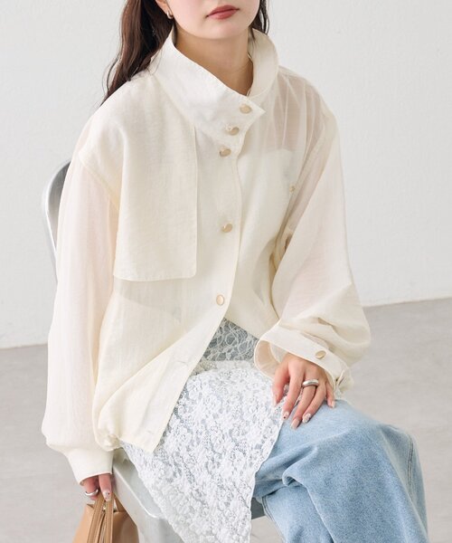 mystic（ミスティック）の「シアートレンチブルゾン（ブルゾン・レディース・アイボリー/ブラック/ブラック系その他2・FREE）」の17枚目の写真