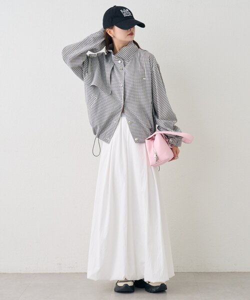 mystic（ミスティック）の「シアートレンチブルゾン（ブルゾン・レディース・アイボリー/ブラック/ブラック系その他2・FREE）」の7枚目の写真