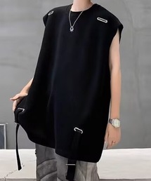 ドローコード付きノースリーブTシャツ