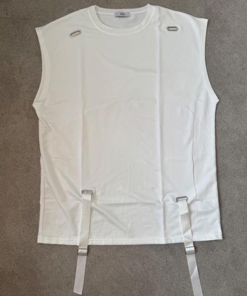 SHEPP(シープ)の「ドローコード付きノースリーブTシャツ(Tシャツ/カットソー・メンズ・ブラック/レッド/ホワイト・M)」の10枚目の写真
