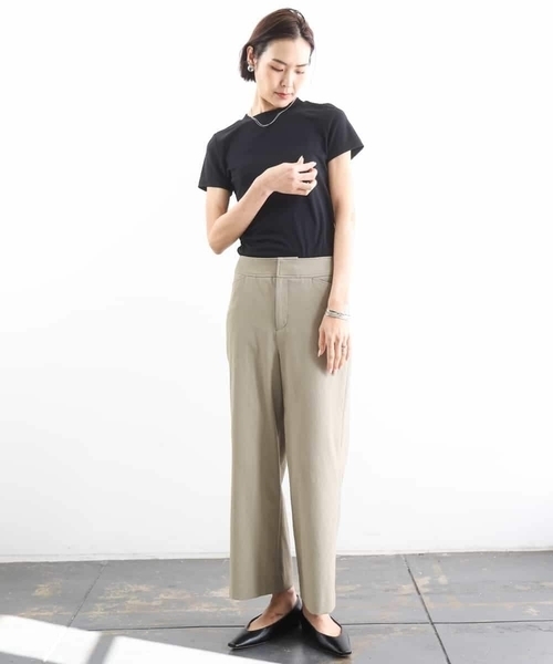 MICHEL KLEIN（ミッシェル・クラン）の「[定番人気]ドライストレッチワイドパンツ（その他パンツ・レディース・カーキ/ホワイト/ネイビー・36/40/38）」の16枚目の写真