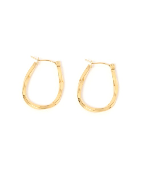 BAYFLOW（ベイフロー）の「ステンレスオーバルフープピアス（ピアス（両耳用）・レディース・イエロー/ライトグレー・FREE）」の2枚目の写真