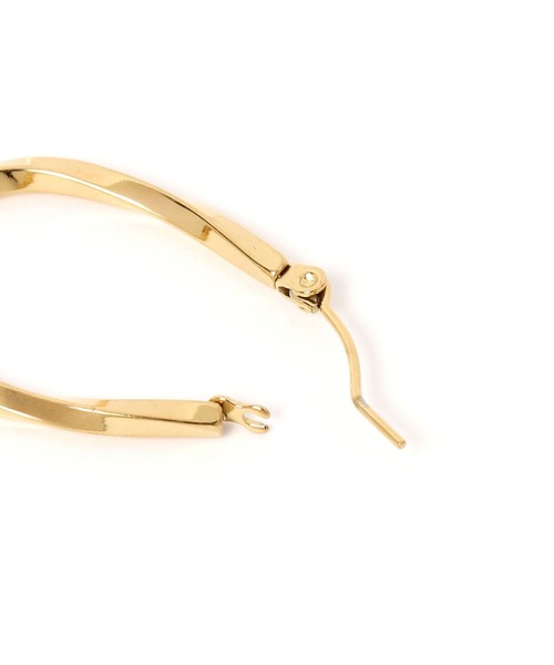 BAYFLOW（ベイフロー）の「ステンレスオーバルフープピアス（ピアス（両耳用）・レディース・イエロー/ライトグレー・FREE）」の3枚目の写真