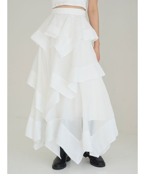SNIDEL（スナイデル）の「イレヘムティアードスカート（スカート・レディース・その他/ホワイト・1/0）」の8枚目の写真