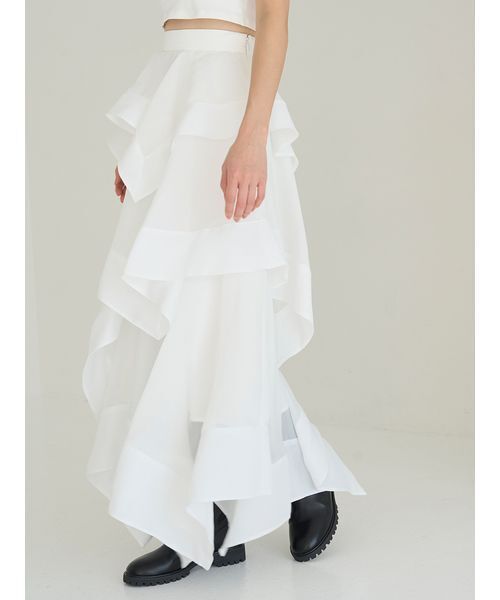 SNIDEL（スナイデル）の「イレヘムティアードスカート（スカート・レディース・その他/ホワイト・1/0）」の10枚目の写真