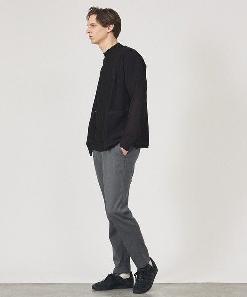 ABAHOUSE（アバハウス）の「2トーン シアーメッシュ 1ボタン カーディガン（カーディガン/ボレロ・メンズ・ブルー系その他/ベージュ/ブラック・48/46/44）」の4枚目の写真