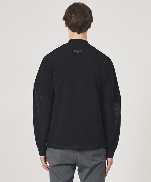 ABAHOUSE（アバハウス）の「2トーン シアーメッシュ 1ボタン カーディガン（カーディガン/ボレロ・メンズ・ブルー系その他/ベージュ/ブラック・48/46/44）」の7枚目の写真