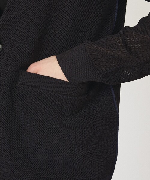 ABAHOUSE（アバハウス）の「2トーン シアーメッシュ 1ボタン カーディガン（カーディガン/ボレロ・メンズ・ブルー系その他/ベージュ/ブラック・48/46/44）」の10枚目の写真