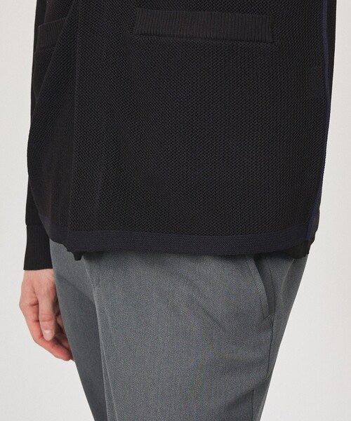 ABAHOUSE（アバハウス）の「2トーン シアーメッシュ 1ボタン カーディガン（カーディガン/ボレロ・メンズ・ブルー系その他/ベージュ/ブラック・48/46/44）」の11枚目の写真