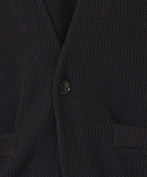 ABAHOUSE（アバハウス）の「2トーン シアーメッシュ 1ボタン カーディガン（カーディガン/ボレロ・メンズ・ブルー系その他/ベージュ/ブラック・48/46/44）」の12枚目の写真