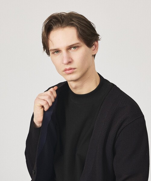 ABAHOUSE（アバハウス）の「2トーン シアーメッシュ 1ボタン カーディガン（カーディガン/ボレロ・メンズ・ブルー系その他/ベージュ/ブラック・48/46/44）」の16枚目の写真