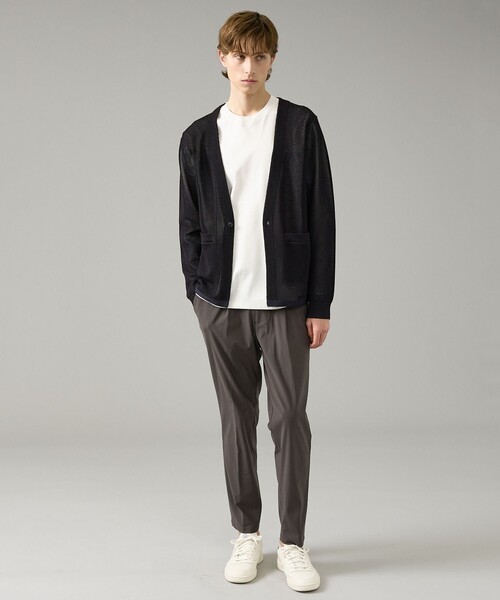 ABAHOUSE（アバハウス）の「2トーン シアーメッシュ 1ボタン カーディガン（カーディガン/ボレロ・メンズ・ブルー系その他/ベージュ/ブラック・48/46/44）」の20枚目の写真