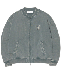 EMBLEM SWEAT ZIP-UP - WASHED GRAY