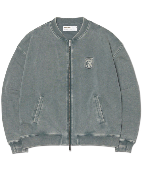 NOMANUAL(NOMANUAL)の「EMBLEM SWEAT ZIP-UP - WASHED GRAY(その他アウター・レディース・その他・MEDIUM/LARGE)」の1枚目の写真