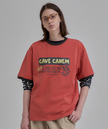 CACTUSDONUTMARKET（カクタスドーナツマーケット）の「Cave Canem Ringer T-Shirt - Coral（Tシャツ/カットソー）」