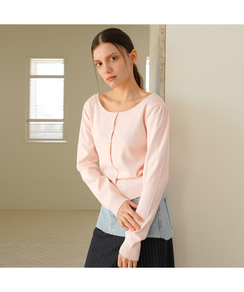 PAUL&ALICE(ポール&アリス)の「PUFF SLEEVE CARDIGAN / 3COLOR(カーディガン/ボレロ・レディース・PINK/アイボリー/ブラック・FREE)」の3枚目の写真